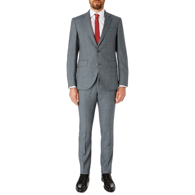 Hackett London Grey Brushed Tailored Wool Suit