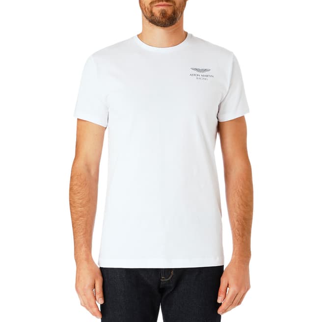 Hackett London White AMR Racing Cotton T-Shirt