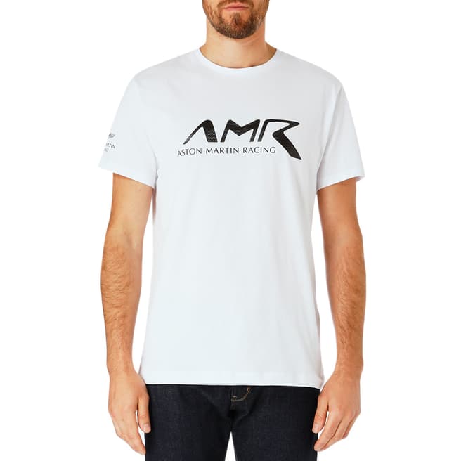 Hackett London White AMR Logo Cotton T-Shirt