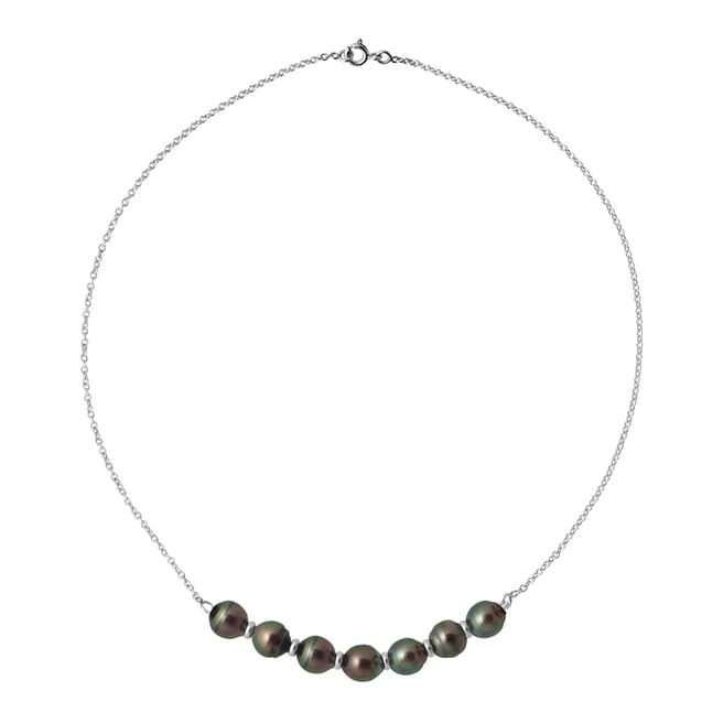 Atelier Pearls White Gold Tahiti Circled Pearls Necklace 8-9mm