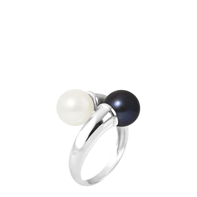Ateliers Saint Germain Black/White YOU & ME Round Pearl Ring 8-9mm