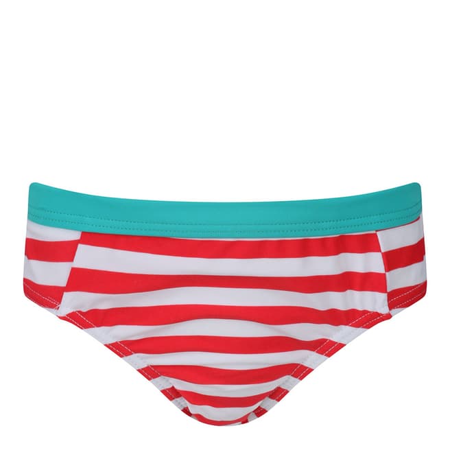 Regatta Girl's Coral & Turquoise Stripe Hosanna Swim Briefs