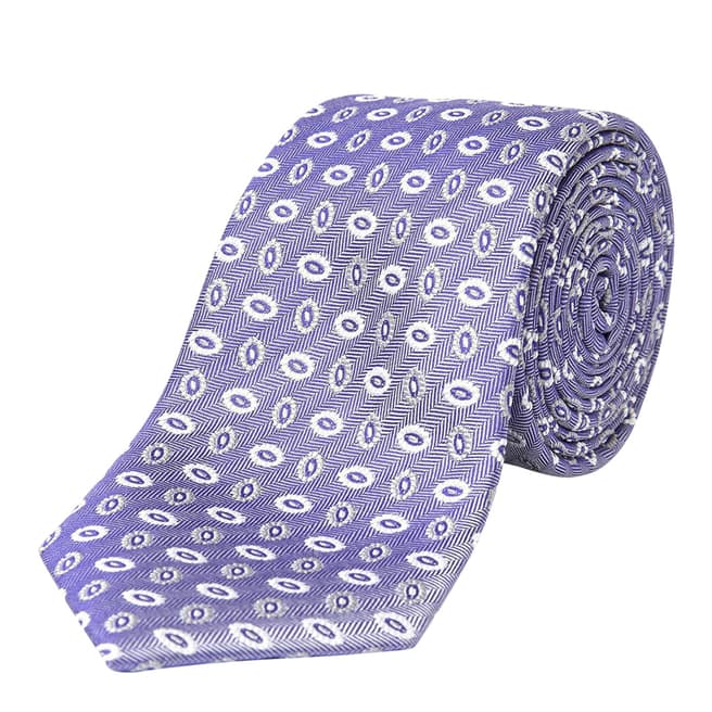 Paul Costelloe Purple Motif Silk Tie