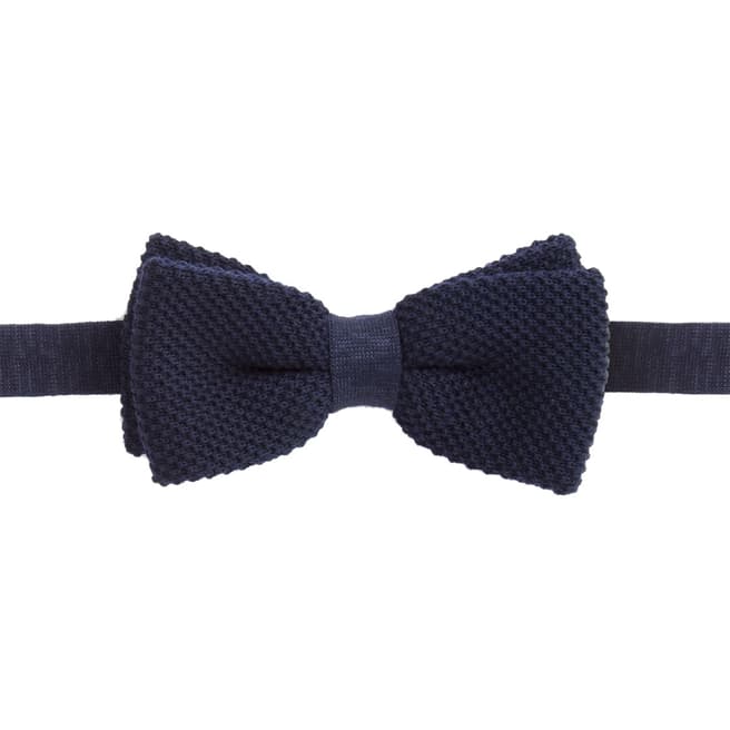 Paul Costelloe Navy Knitted Bow Tie
