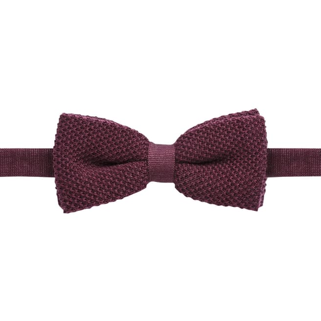 Paul Costelloe Burgundy Knitted Bow Tie