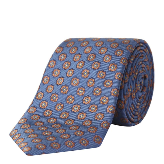 Paul Costelloe Navy Floral Silk Tie