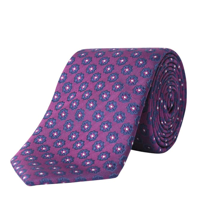 Paul Costelloe Pink Floral Silk Tie