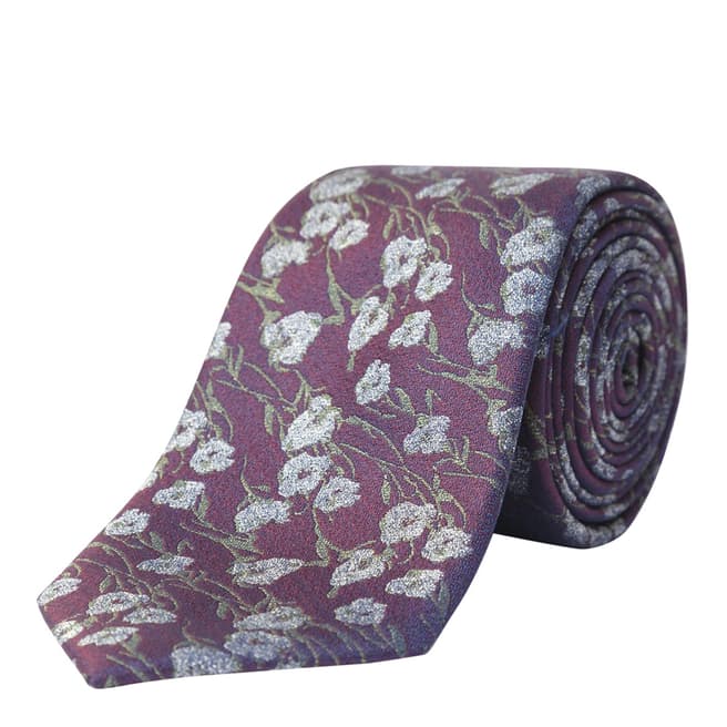 Paul Costelloe Fuchsia Floral Silk Tie