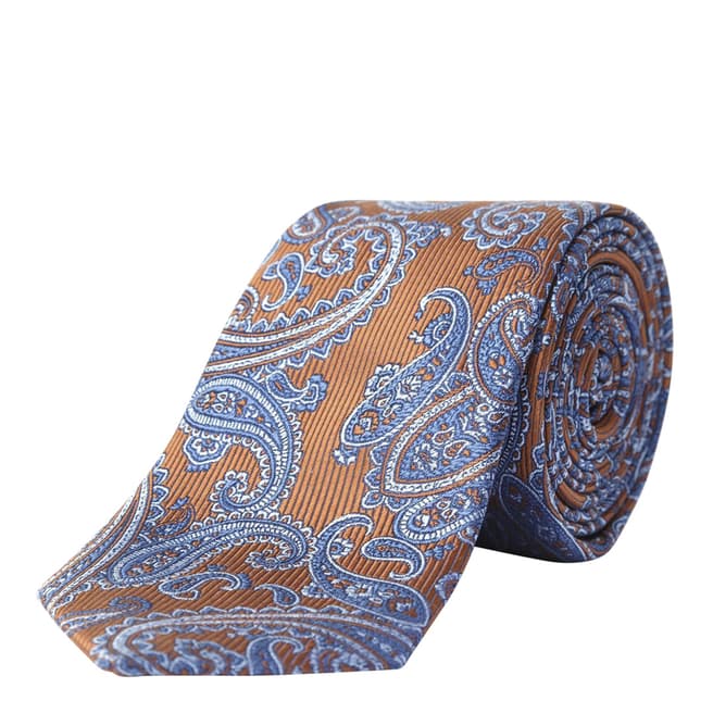 Paul Costelloe Orange Paisley Silk Tie