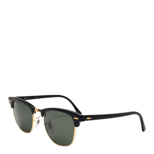 Ray-Ban Womens Black/Gold Clubmaster Sunglasses 49mm
