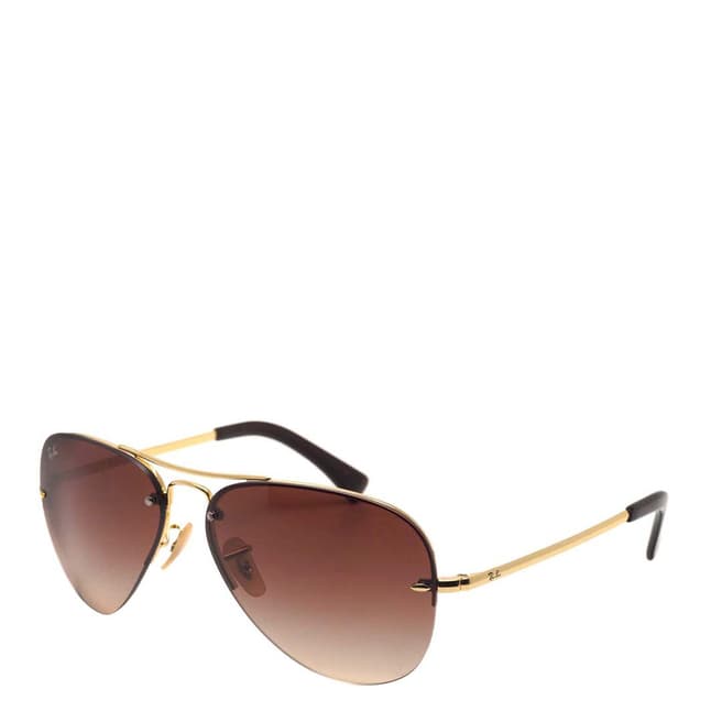 Ray-Ban Womens Brown/Gold Ray-Ban Aviator Sunglasses 59mm