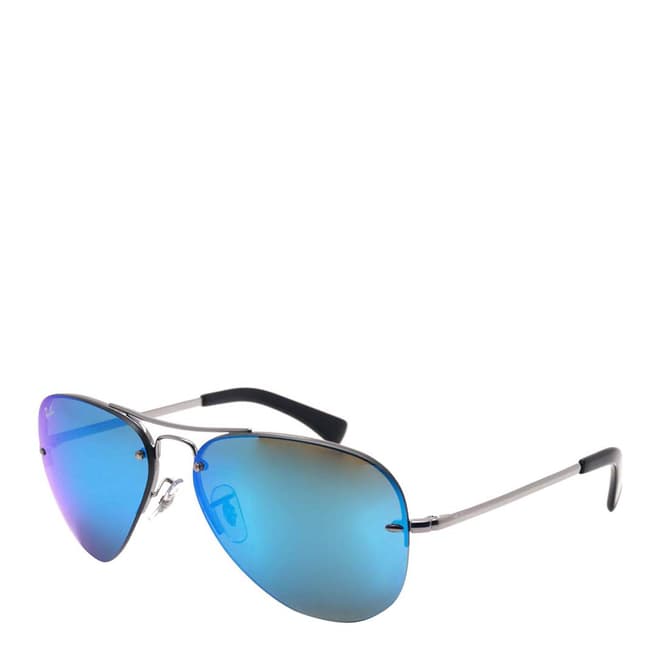 Ray-Ban Womens Blue Mirror Ray-Ban Aviator Sunglasses 59mm