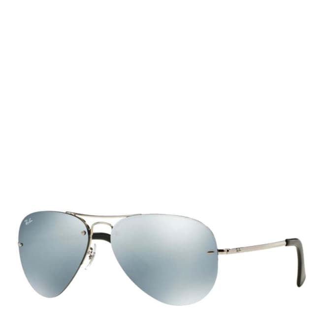 Ray-Ban Womens Silver Ray-Ban Aviator Sunglasses 59mm