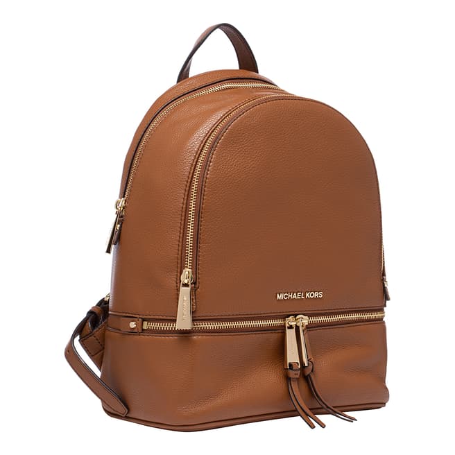 Michael Kors Brown Rhea Medium Leather Backpack