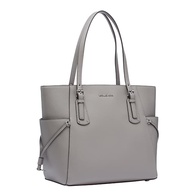 Michael Kors Pearl Grey Voyager Small Leather Bag