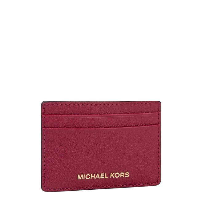 Michael Kors Berry Jet Set Leather Card Holder 