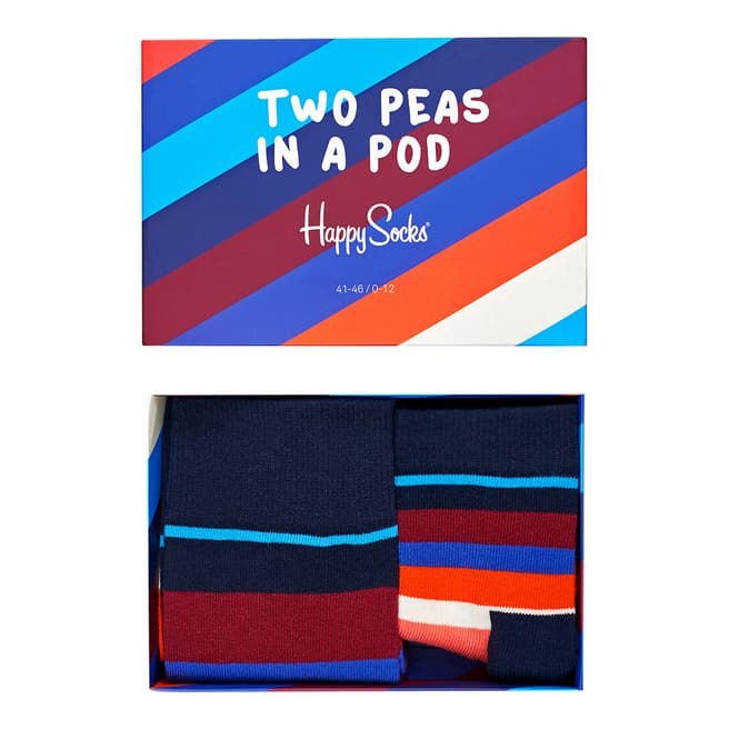 Happy Socks Blue/Multi Happy Socks 2 Peas In A Pod Gift Box