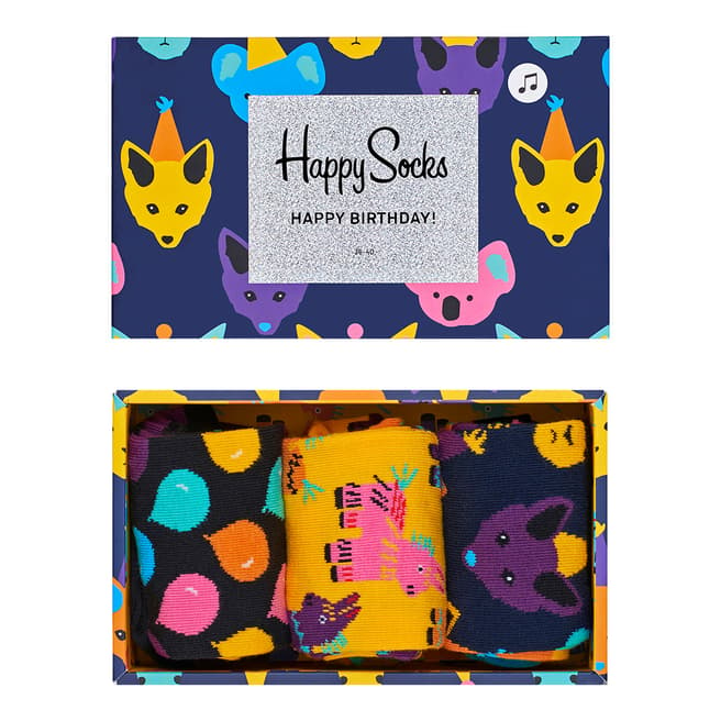 Happy Socks Blue/Yellow Happy Birthday Gift Boxes