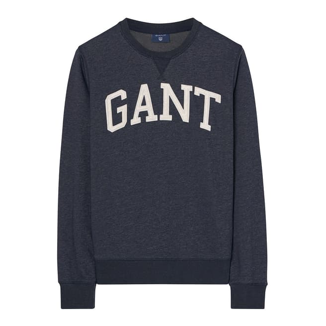 Gant Navy Graphic Crew Neck Sweatshirt