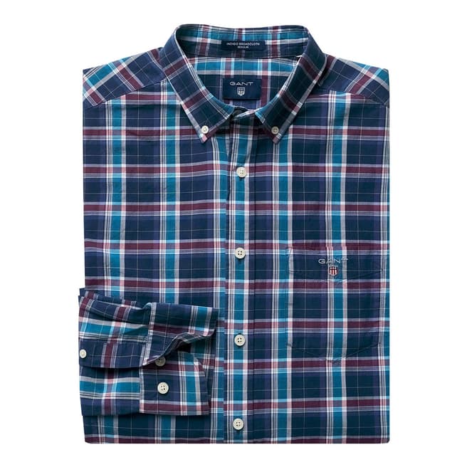 Gant Indigo Cotton Broadcloth Check Shirt