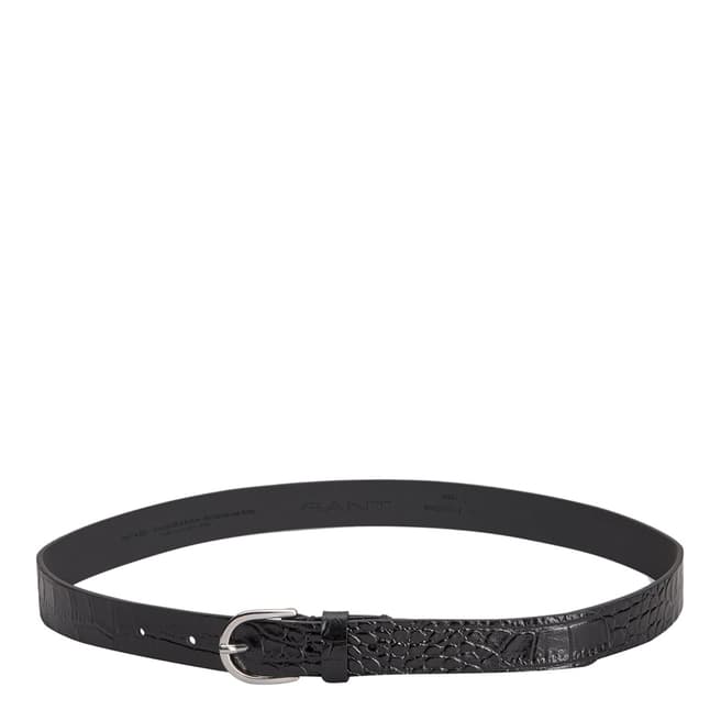 Gant Black Leather Embossed Belt