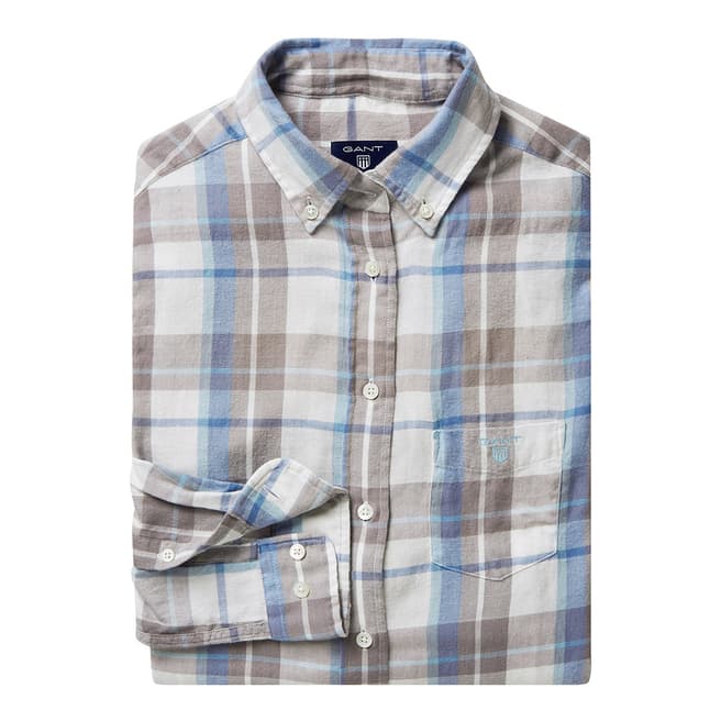 Gant Blue Cotton Flannel Check Shirt
