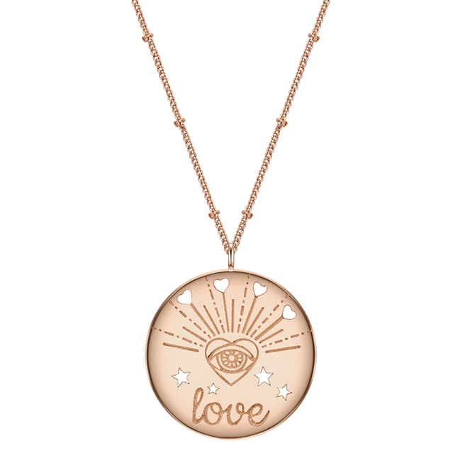 Clara Copenhagen Rose Gold Love Pendant Necklace