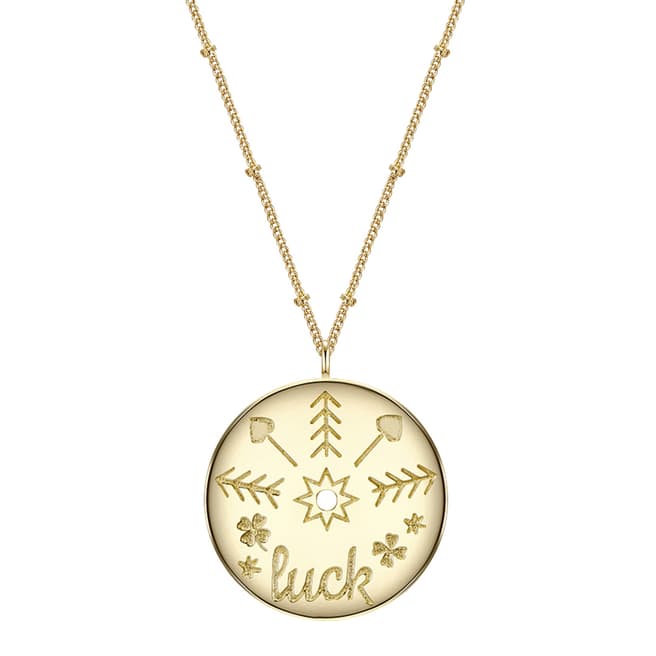 Clara Copenhagen Yellow Gold Luck Pendant Necklace