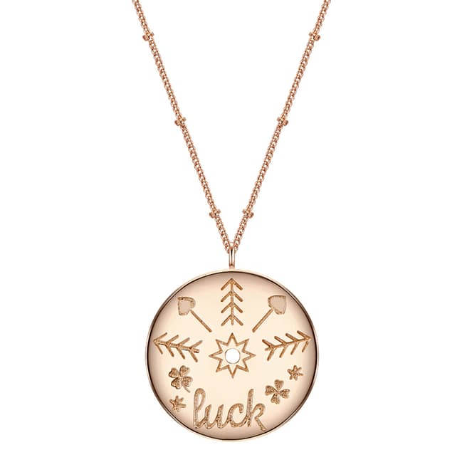 Clara Copenhagen Rose Gold Luck Pendant Necklace