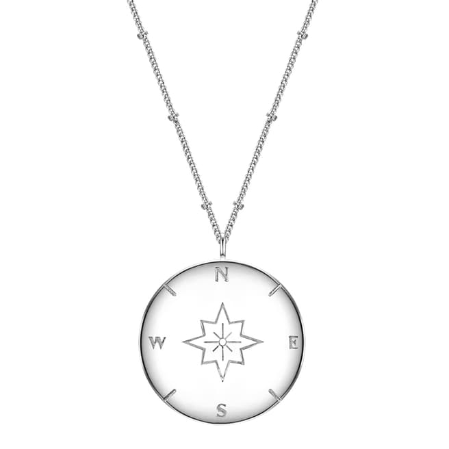 Clara Copenhagen Silver Compass Pendant Necklace