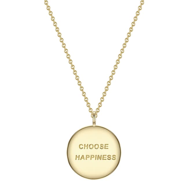 Clara Copenhagen Yellow Gold Choose Happiness Pendant Necklace
