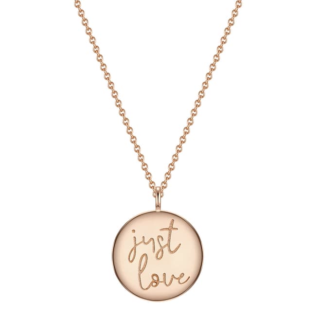 Clara Copenhagen Rose Gold Just Love Pendant Necklace