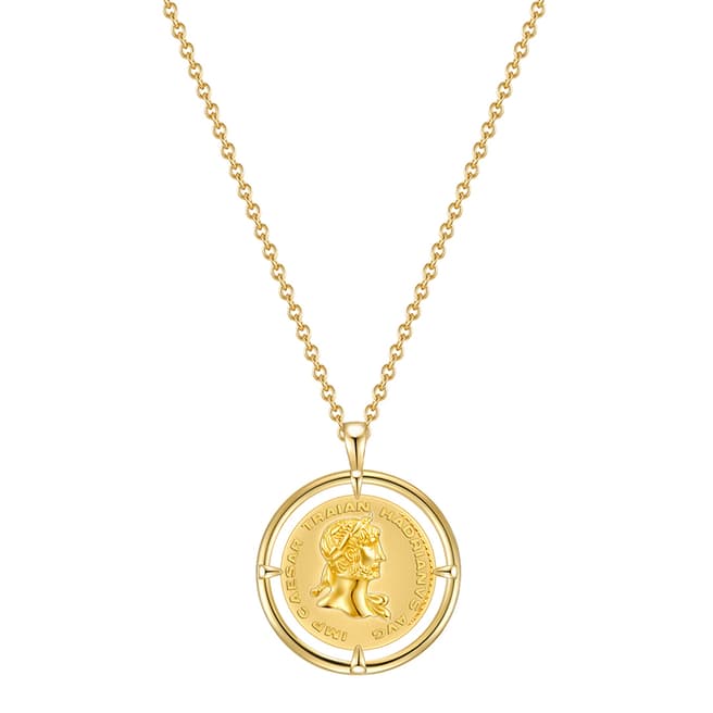 Clara Copenhagen Yellow Gold Circle Pendant Necklace