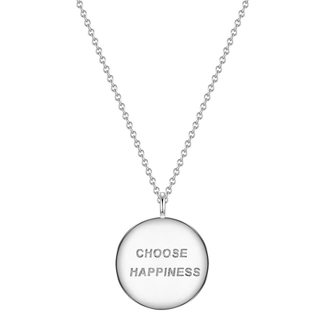 Clara Copenhagen Silver Choose Happiness Pendant Necklace