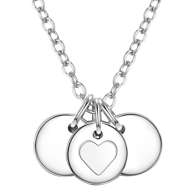Clara Copenhagen Silver Heart Discs Pendant Necklace