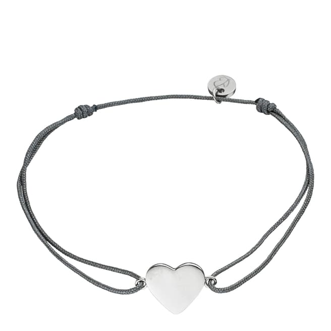 Clara Copenhagen Black Silver Heart Textile Bracelet