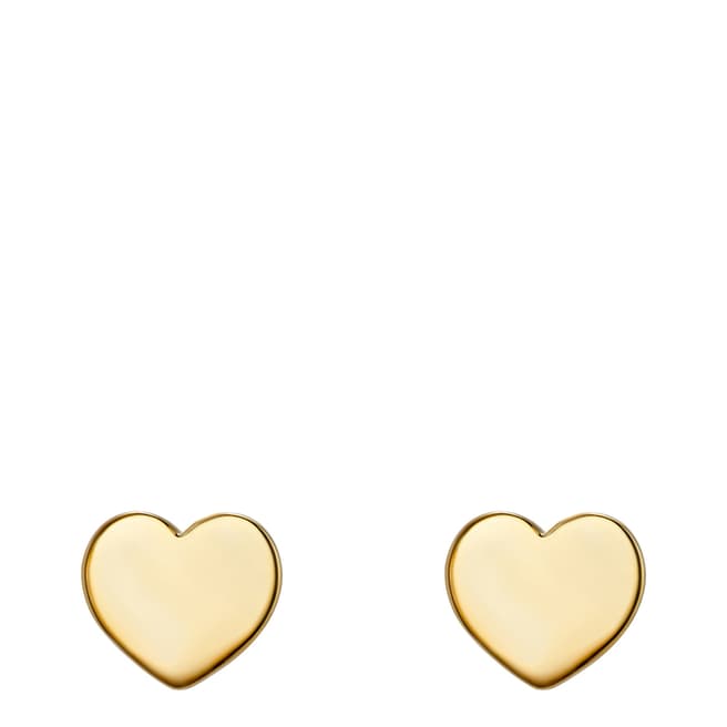 Clara Copenhagen Yellow Gold Heart Stud Earrings