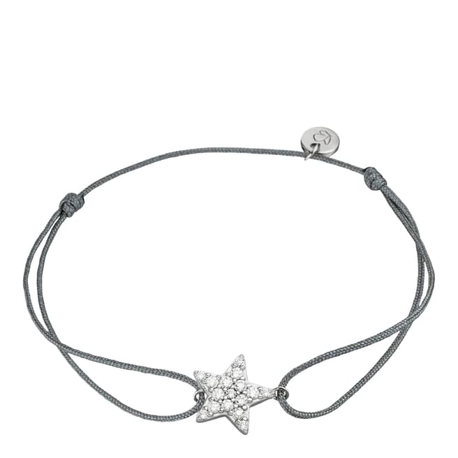 Clara Copenhagen Black Silver Star Textile Bracelet