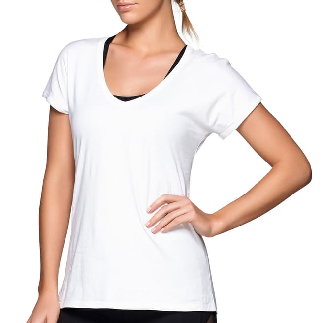 Lorna Jane White Opulence Short Sleeve Casual T-shirt