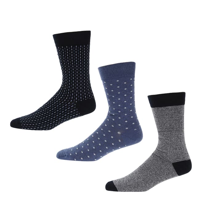 Ben Sherman Navy/Denim White 3 Pack Socks