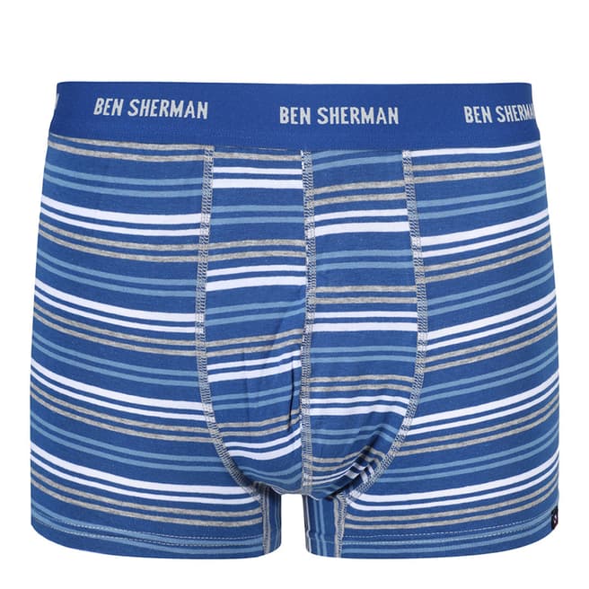 Ben Sherman Blue Stripey/Grey 2 Pack Boxers