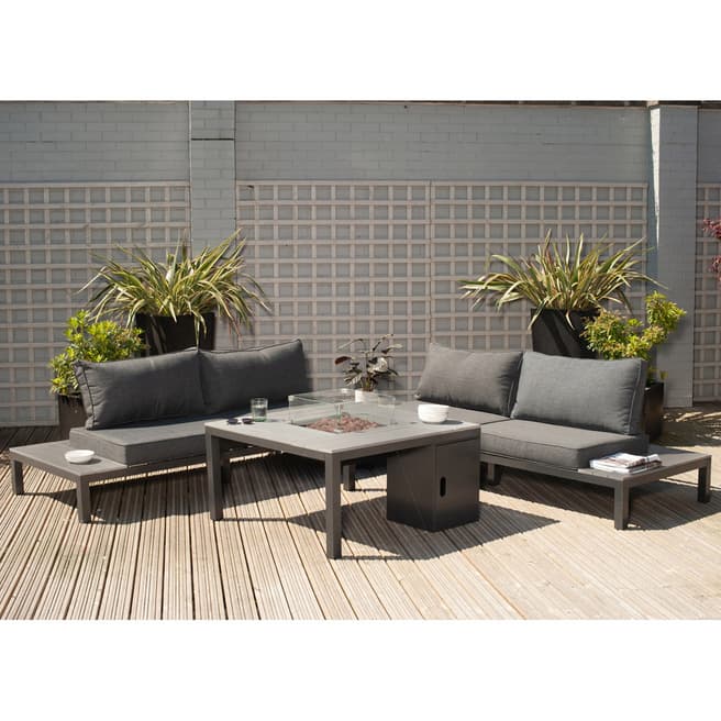 Pacific Anthracite Kobe Seating Set with Fire Table