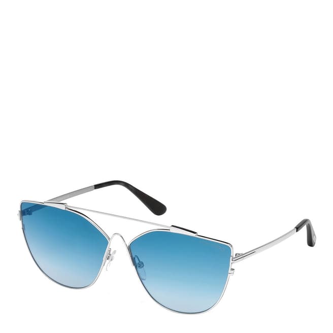 Tom Ford Womens Silver/Blue Cat Eye Tom Ford Sunglasses 64mm