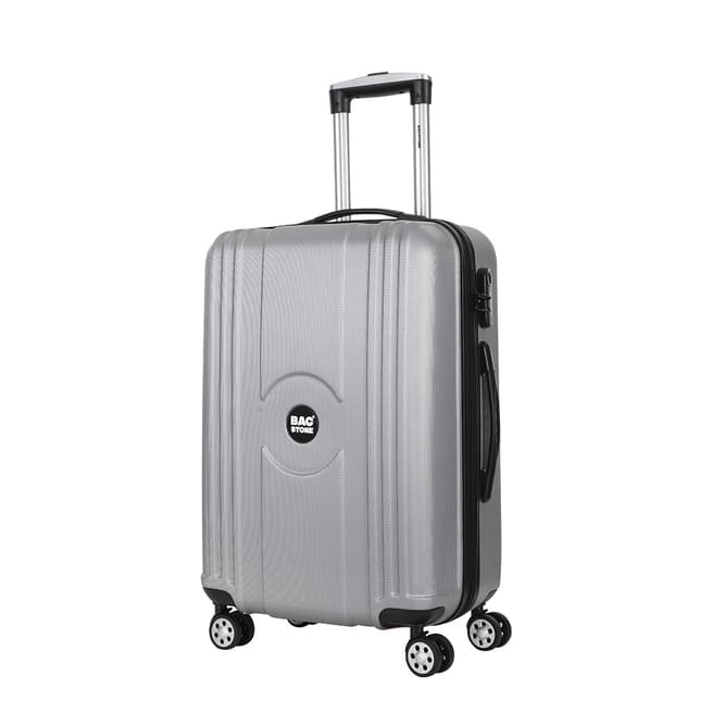 Bagstone Silver 8 Wheel Jack Suitcase 55cm