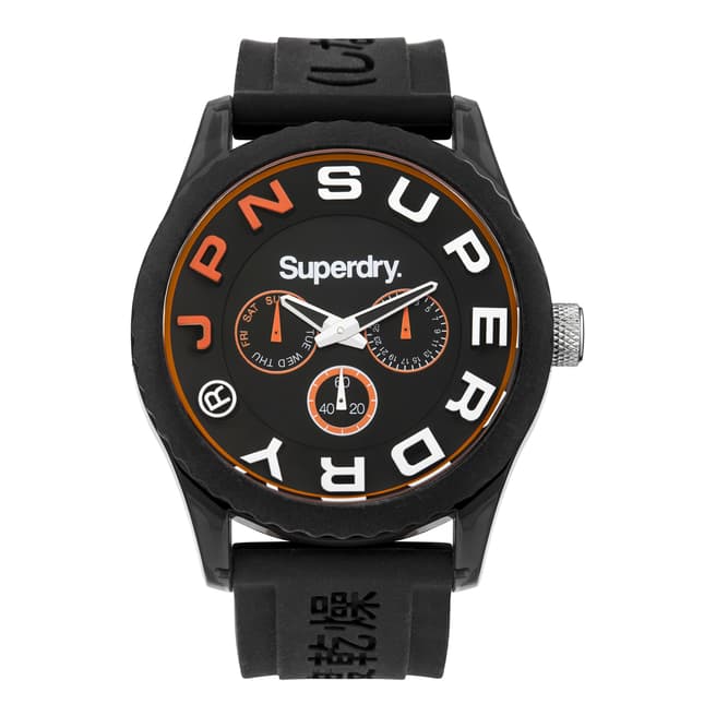 Superdry Matte Black Tokyo Multi Silicone Strap Watch