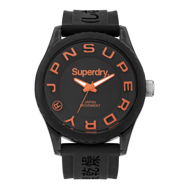 Superdry Matte Black Tokyo Silicone Strap Watch