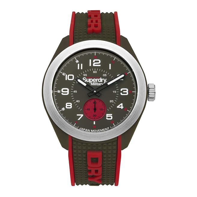 Superdry Matte Khaki Navigator Military Silicone Strap Watch