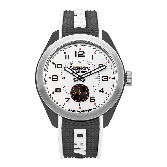 Superdry Matte White Navigator Military Silicone Strap Watch