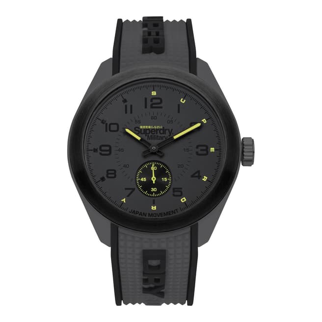 Superdry Matte Cool Grey Navigator Military Silicone Strap Watch