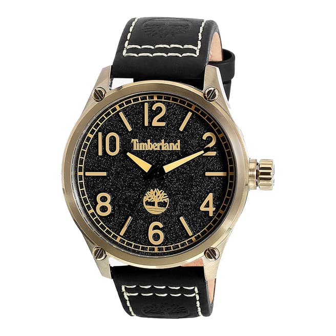 Timberland Black Leighton Leather Strap Watch
